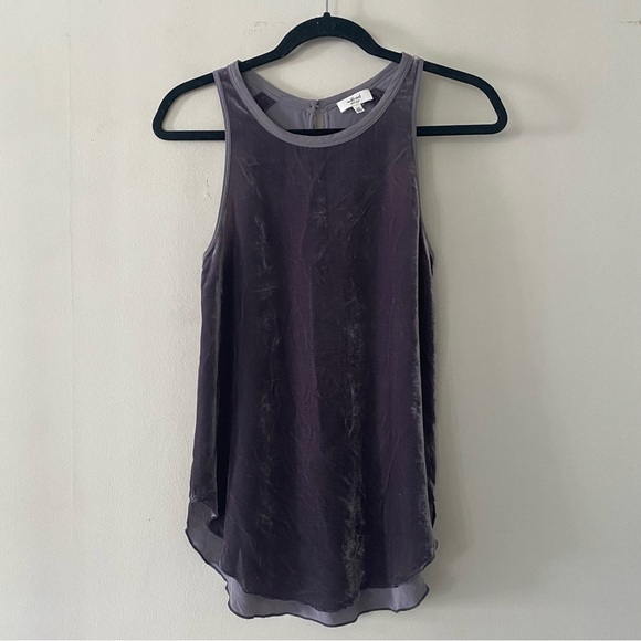 Aritzia Wilfred Svres Crushed Velvet Top | Color: Gray/Purple | - Picture 1 of 5